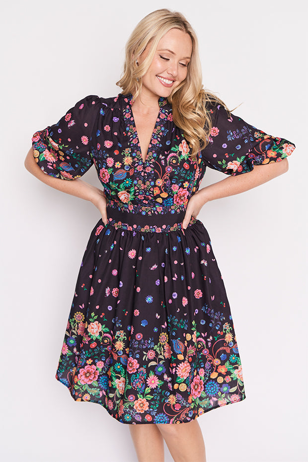 Abbie Black Magic Garden Dress – Black Magic Garden knee length dress