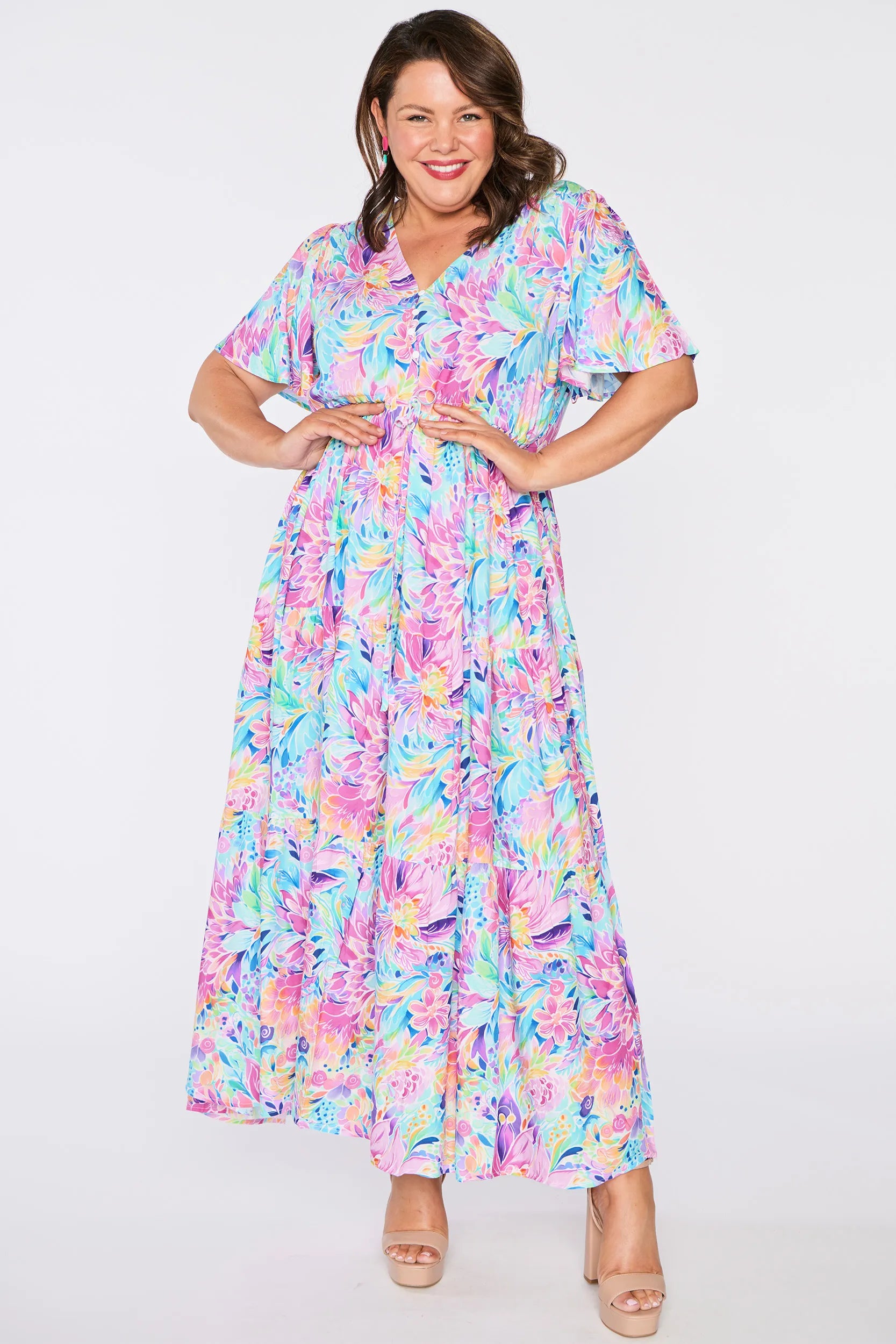 Alexia Rainbow Bloom Dress – Rainbow Bloom maxi dress