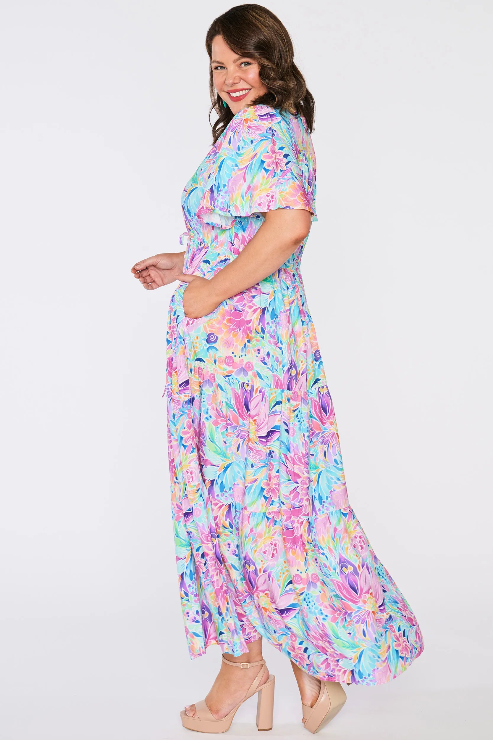 Alexia Rainbow Bloom Dress – Rainbow Bloom maxi dress