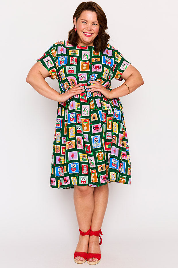 Malia Aussie Stamps Christmas Dress – Aussie Stamps Christmas knee length dress