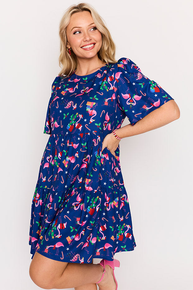 Jackson Flamingo Christmas Dress – Flamingo Christmas mini dress