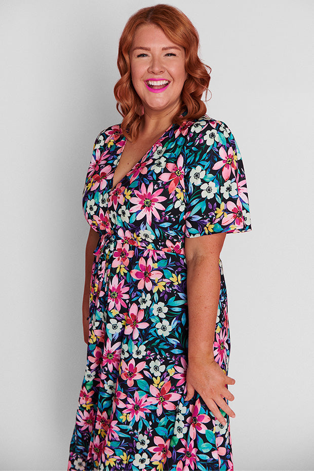Marley Neon Bloom Dress – Neon Bloom midi dress