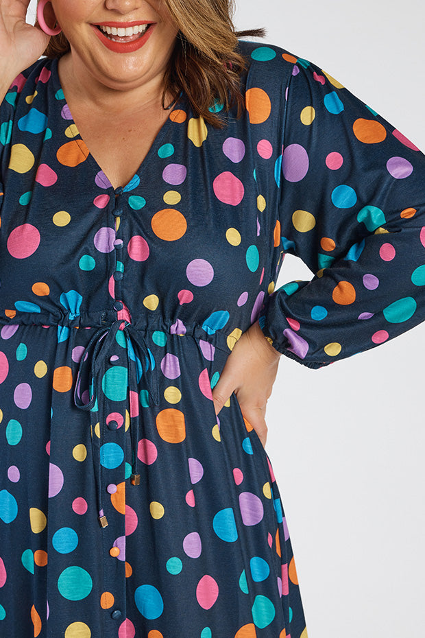 Kloe Multi Spot Dress – Multi Spot maxi dress