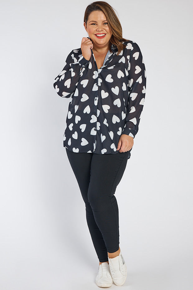 Cali Hearts a Flutter Shirt – Hearts a Flutter longline shirt