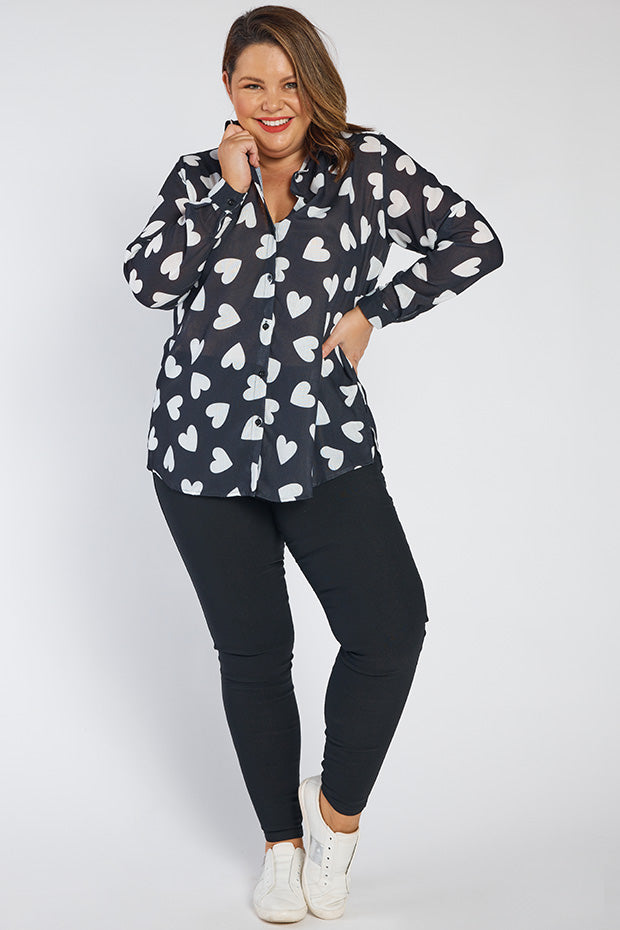 Cali Hearts a Flutter Shirt – Hearts a Flutter longline shirt