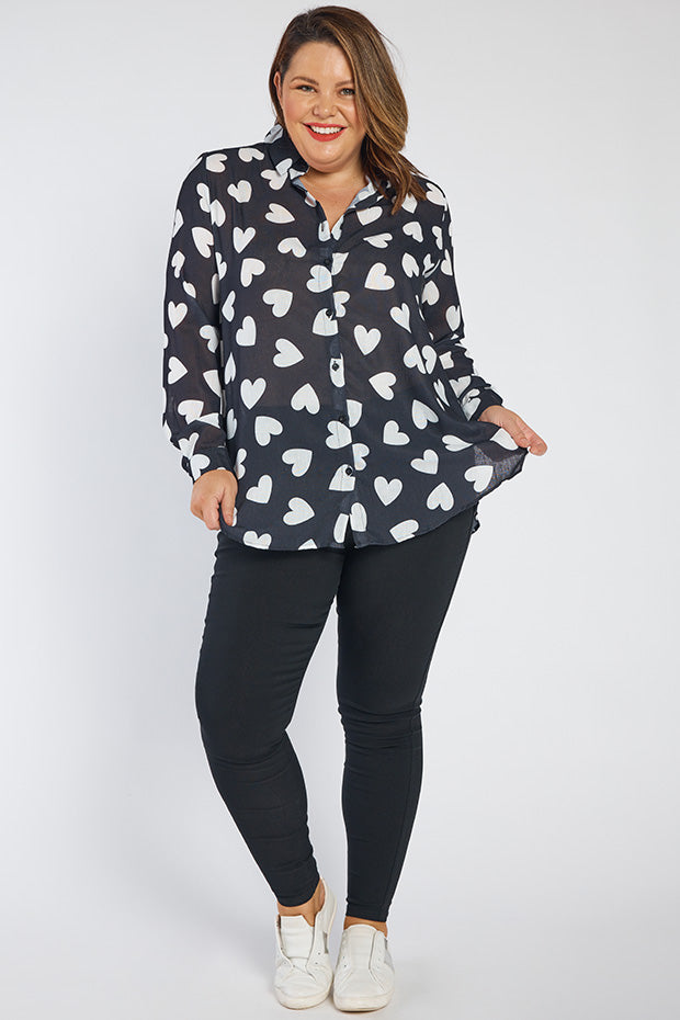 Cali Hearts a Flutter Shirt – Hearts a Flutter longline shirt