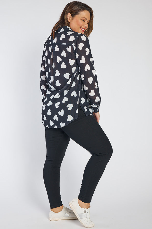 Cali Hearts a Flutter Shirt – Hearts a Flutter longline shirt