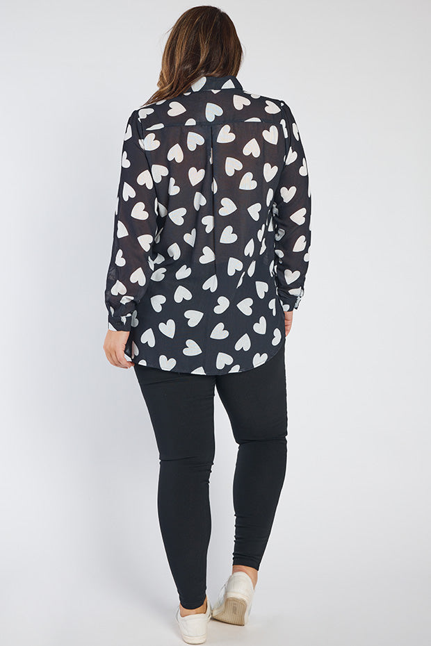 Cali Hearts a Flutter Shirt – Hearts a Flutter longline shirt