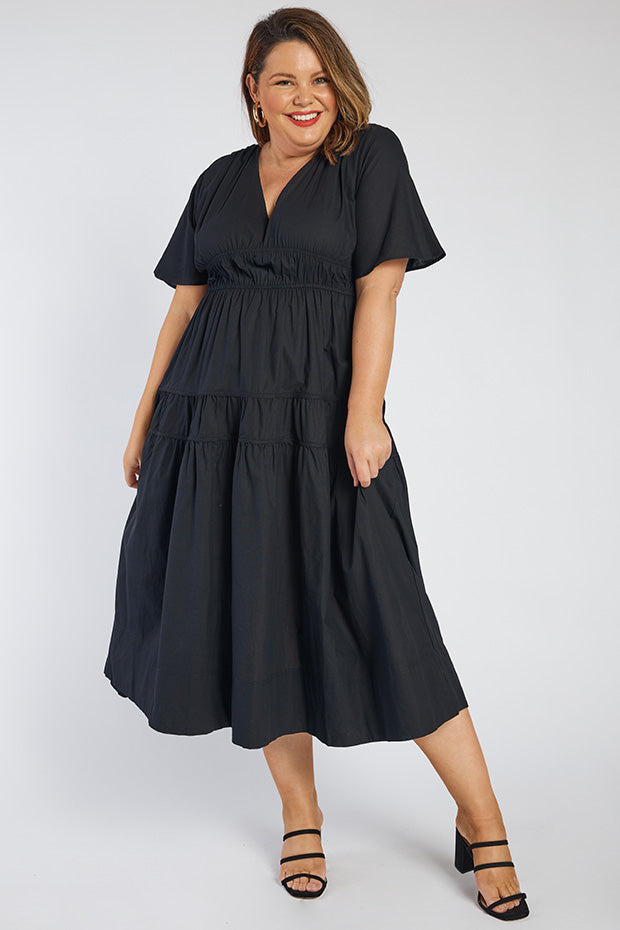 Kassidy Black Dress – Black midi dress