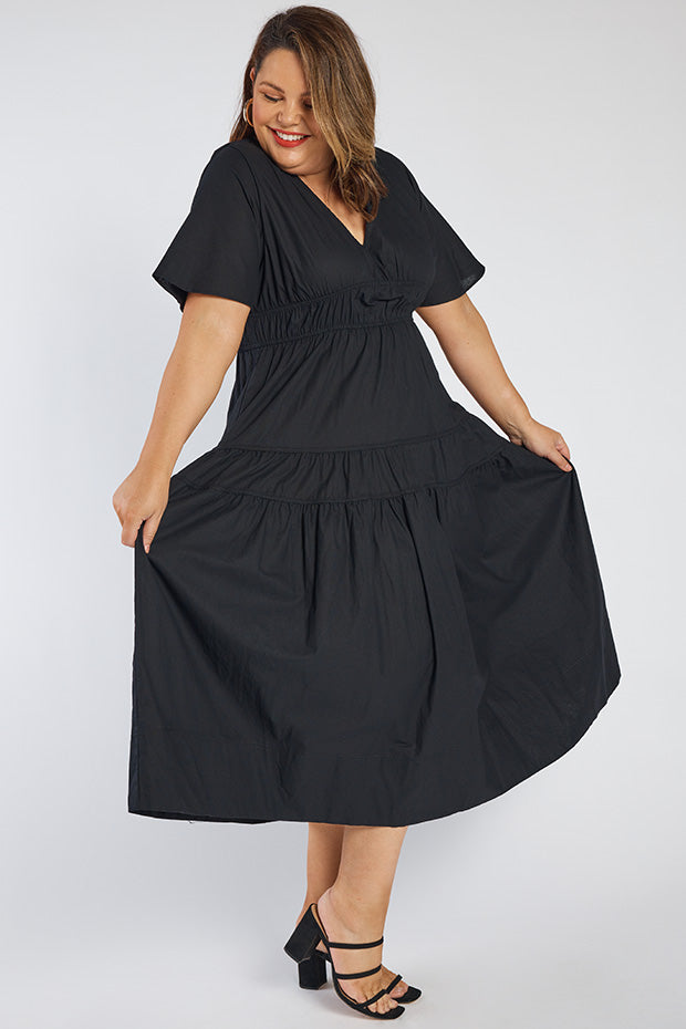 Kassidy Black Dress – Black midi dress