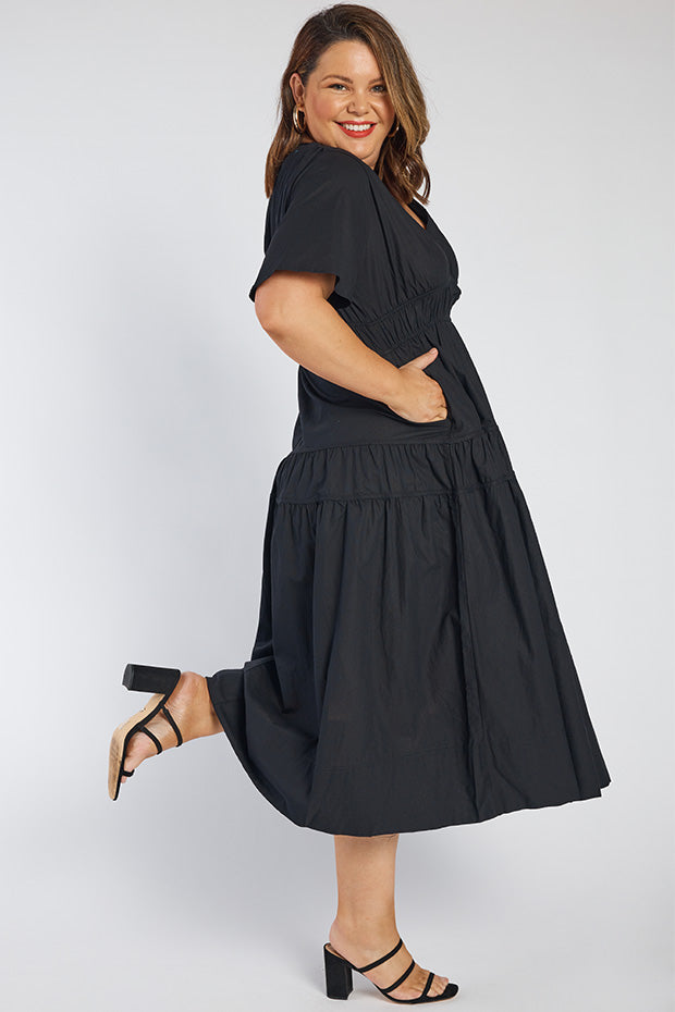 Kassidy Black Dress – Black midi dress