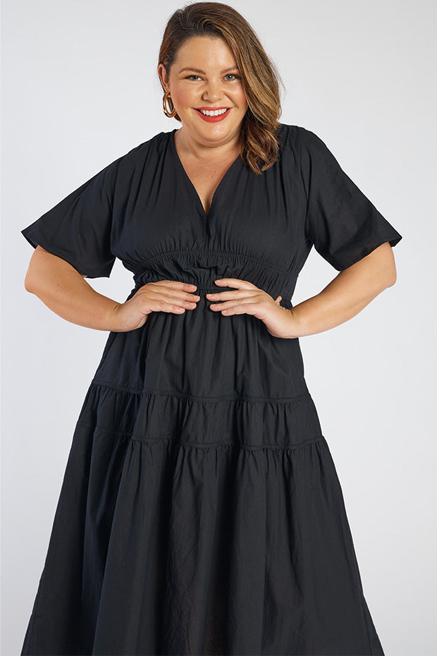 Kassidy Black Dress – Black midi dress