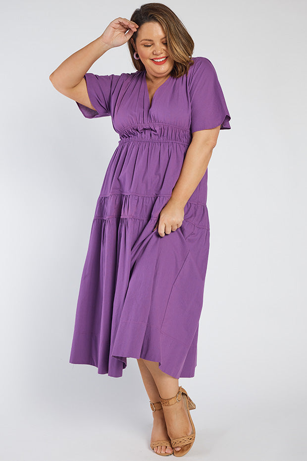 Kassidy Purple Dress – Purple midi dress