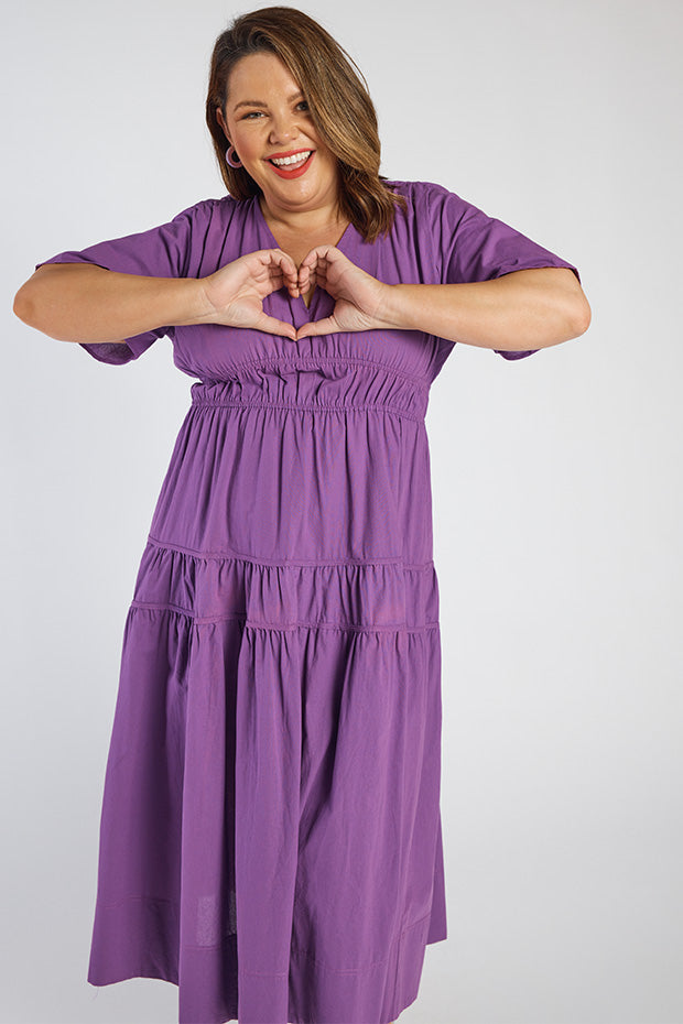 Kassidy Purple Dress – Purple midi dress