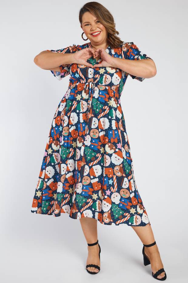 Marley Kawaii Kristmas Dress – Kawaii Kristmas midi dress