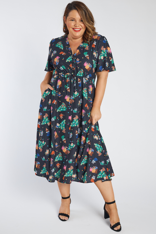 Marley Christmas Pets Dress – Christmas Pets midi dress