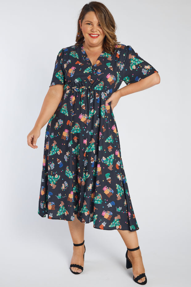 Marley Christmas Pets Dress – Christmas Pets midi dress
