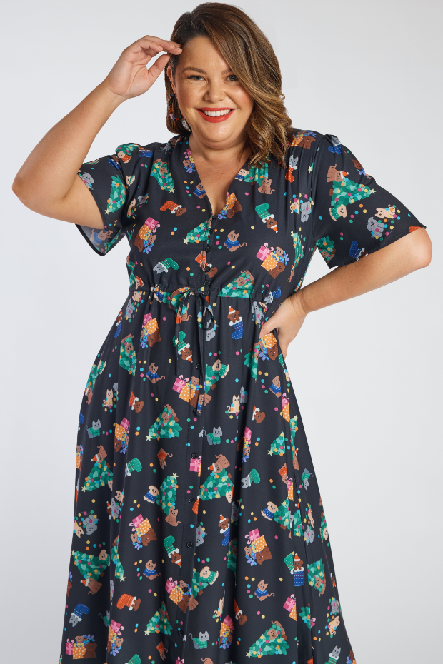Marley Christmas Pets Dress – Christmas Pets midi dress