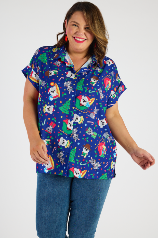 Belle Aussie Christmas Shirt – Aussie Christmas knee length dress