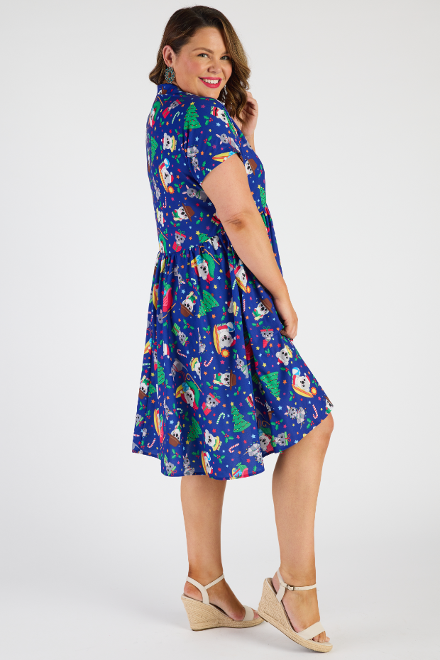Frankie Aussie Christmas Dress – Aussie Christmas shirt dress
