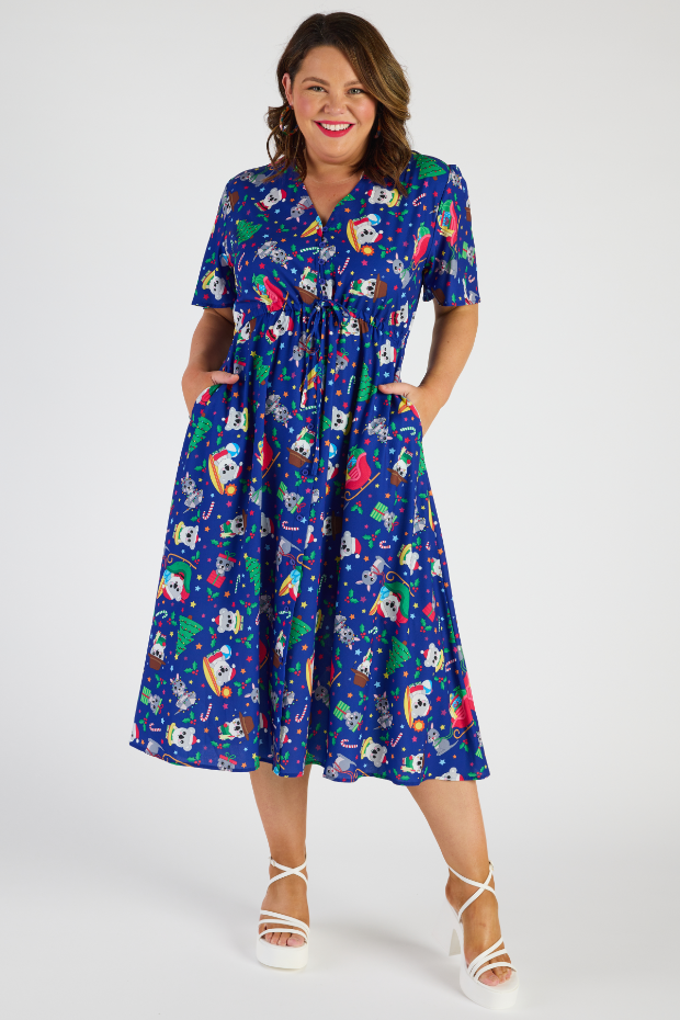 Marley Aussie Christmas Dress – Aussie Christmas midi dress
