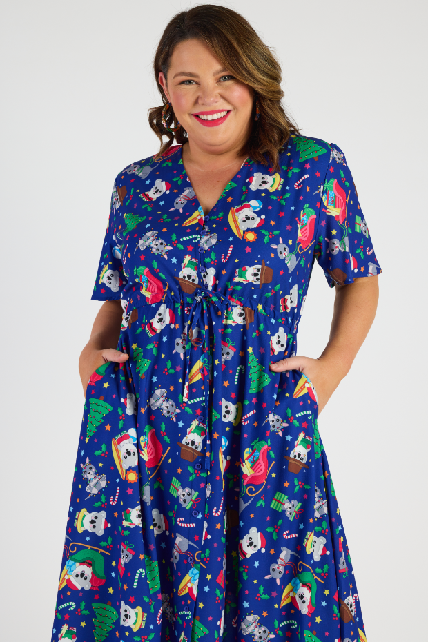 Marley Aussie Christmas Dress – Aussie Christmas midi dress