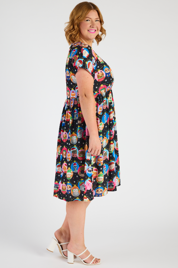 Bam Bauble Christmas Dress – Bauble Christmas midi dress