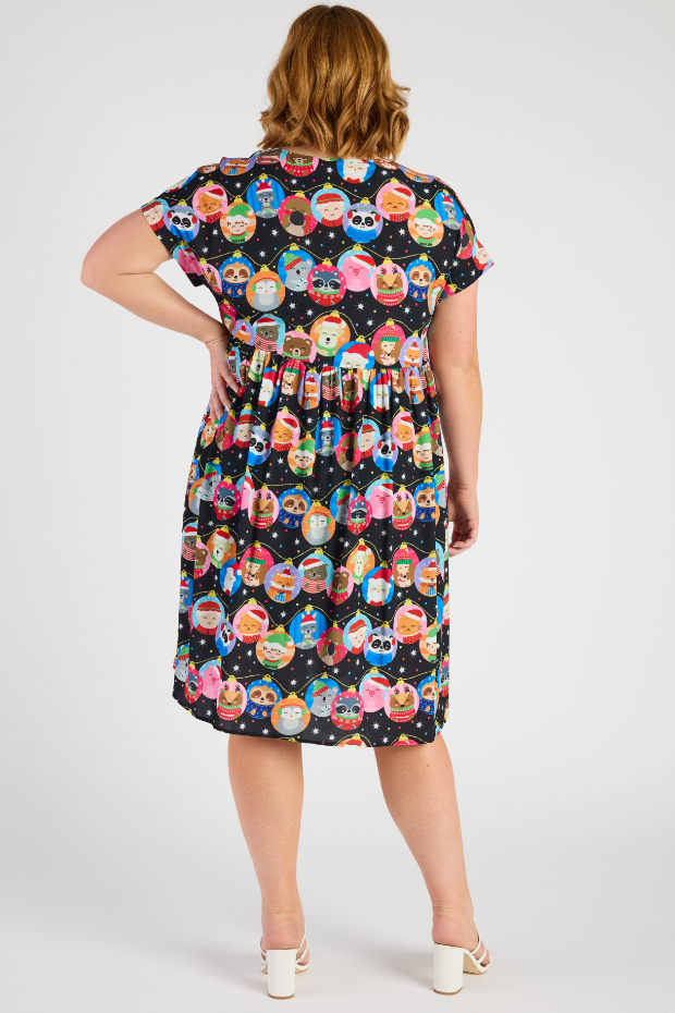 Bam Bauble Christmas Dress – Bauble Christmas midi dress