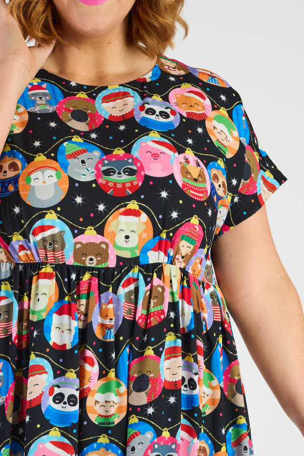 Bam Bauble Christmas Dress – Bauble Christmas midi dress
