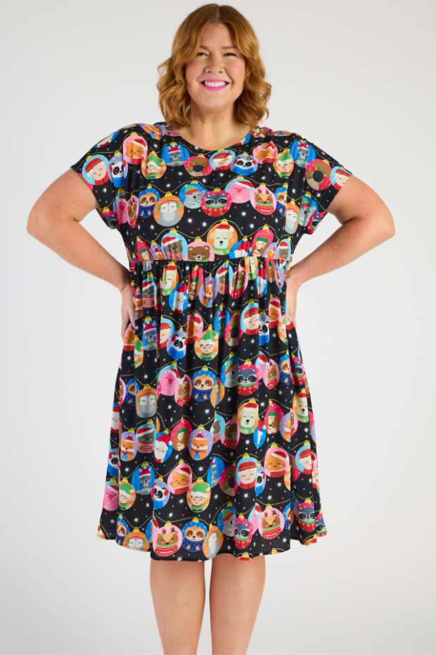 Bam Bauble Christmas Dress – Bauble Christmas midi dress