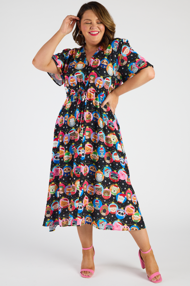 Marley Bauble Christmas Dress – Bauble Christmas midi dress