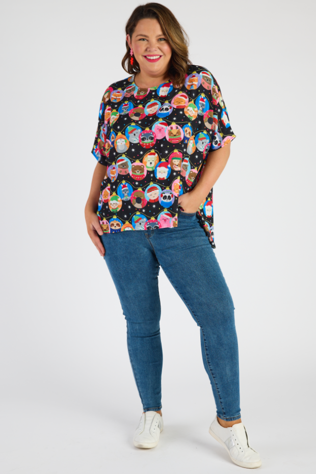 Serena Bauble Christmas Top – Bauble Christmas loose top