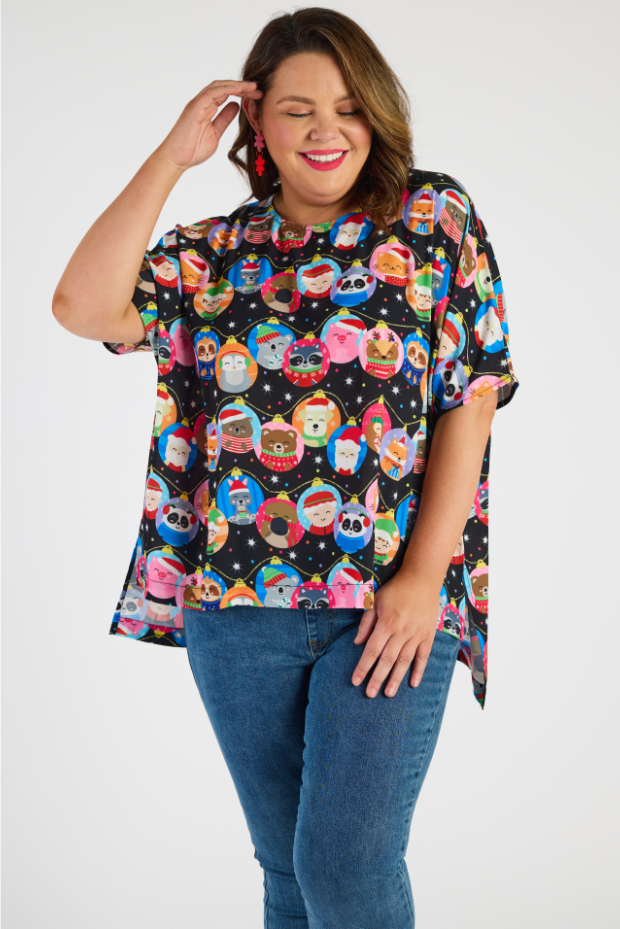 Serena Bauble Christmas Top – Bauble Christmas loose top