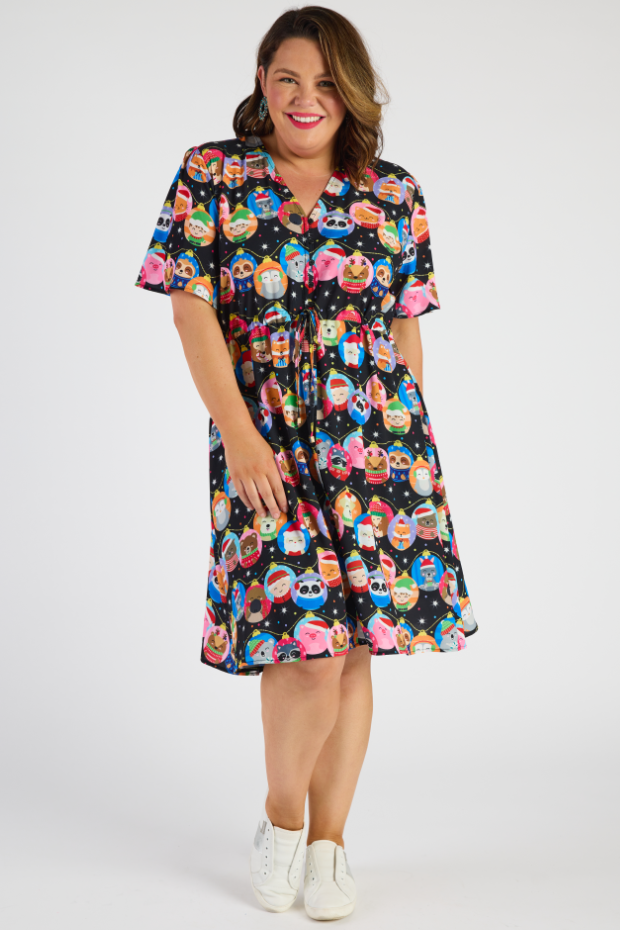 Siena Bauble Christmas Dress – Bauble Christmas knee length dress