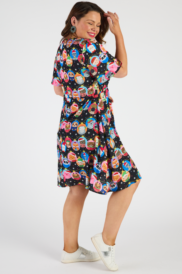 Siena Bauble Christmas Dress – Bauble Christmas knee length dress