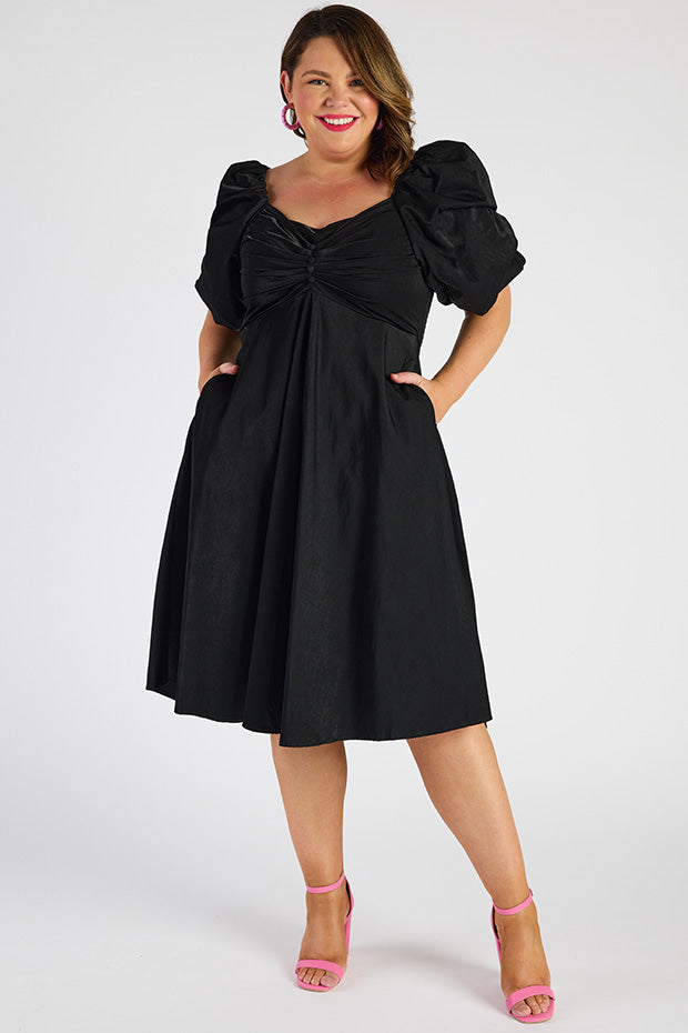 Demi Black Dress – Black midi dress