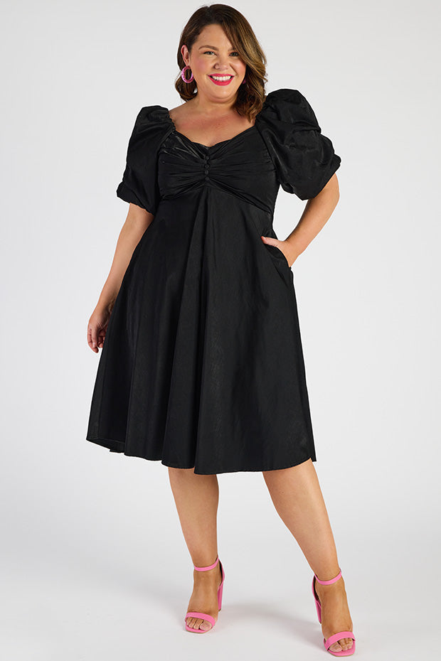 Demi Black Dress – Black midi dress
