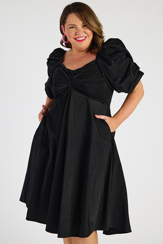 Demi Black Dress – Black midi dress