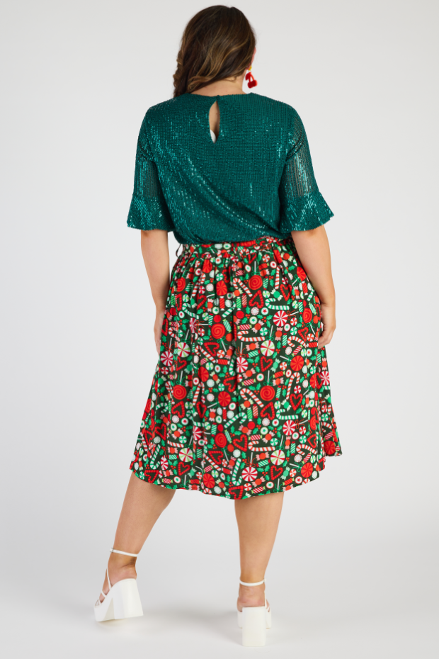 Ally Lollie Christmas Skirt – Lollie Christmas Skirt   a-line skirt