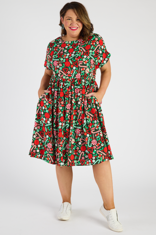 Malia Lollie Christmas Dress – Lollie Christmas knee length dress