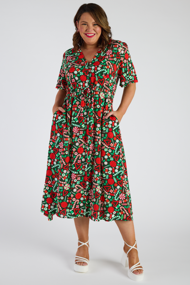 Michelle Lollie Christmas Dress – Lollie Christmas midi dress