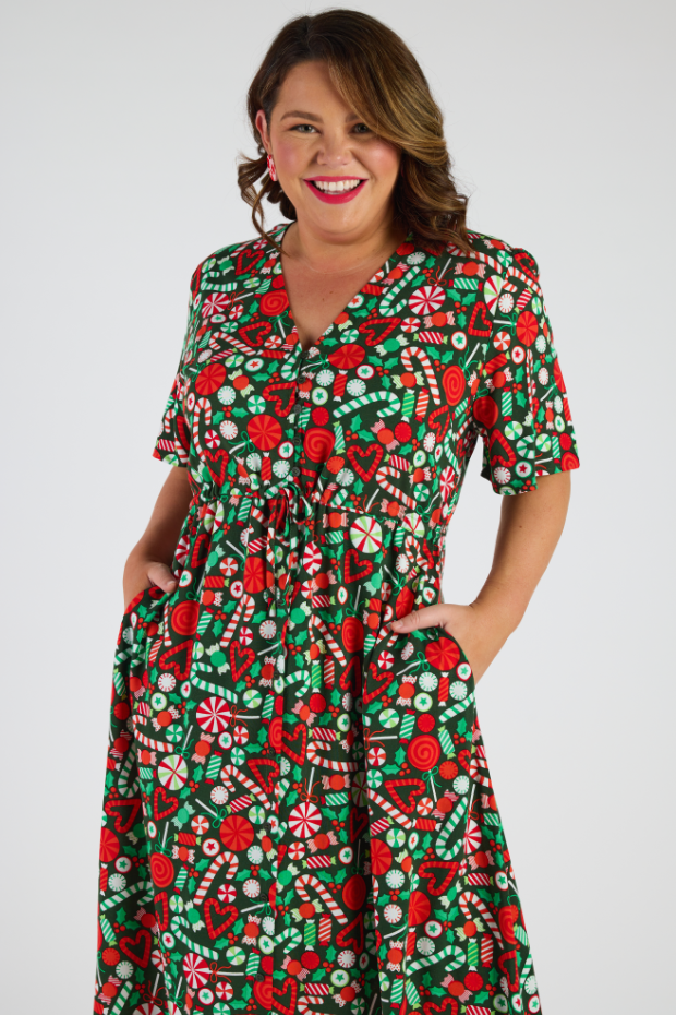 Michelle Lollie Christmas Dress – Lollie Christmas midi dress