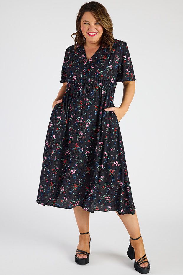 Marley Red Posies Dress – Red Posies midi dress