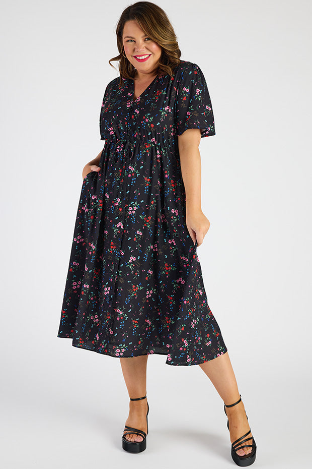 Marley Red Posies Dress – Red Posies midi dress