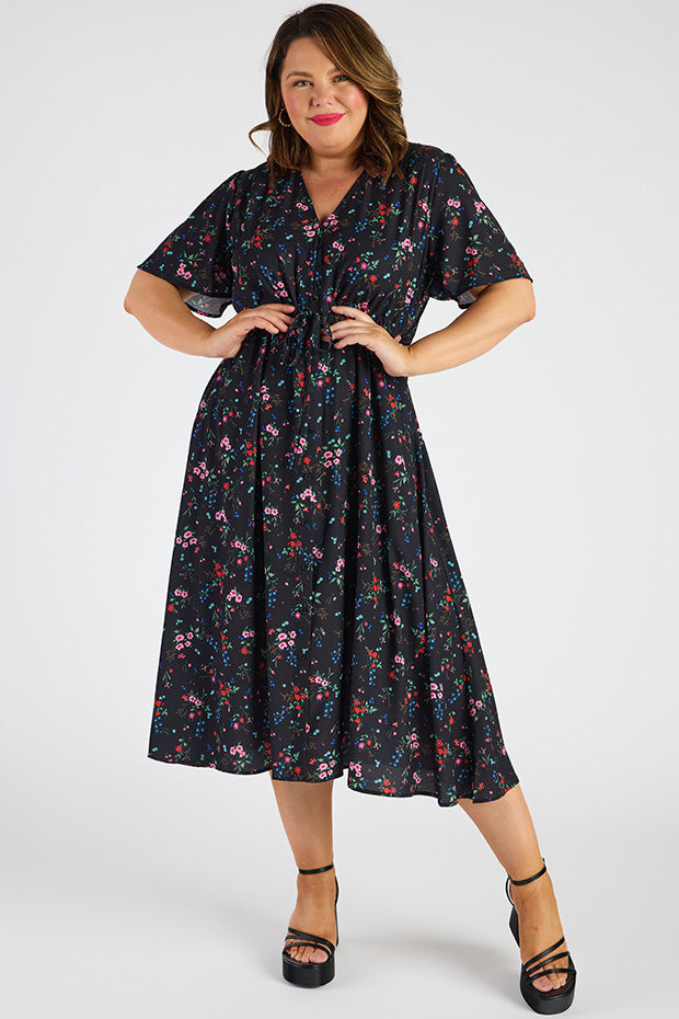 Marley Red Posies Dress – Red Posies midi dress