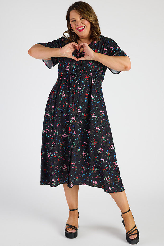 Marley Red Posies Dress – Red Posies midi dress