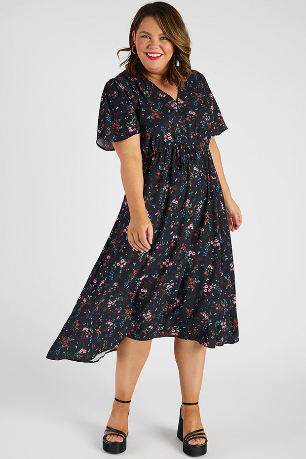 Marley Red Posies Dress – Red Posies midi dress
