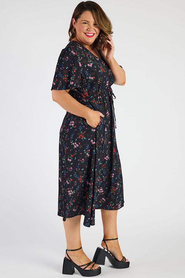 Marley Red Posies Dress – Red Posies midi dress