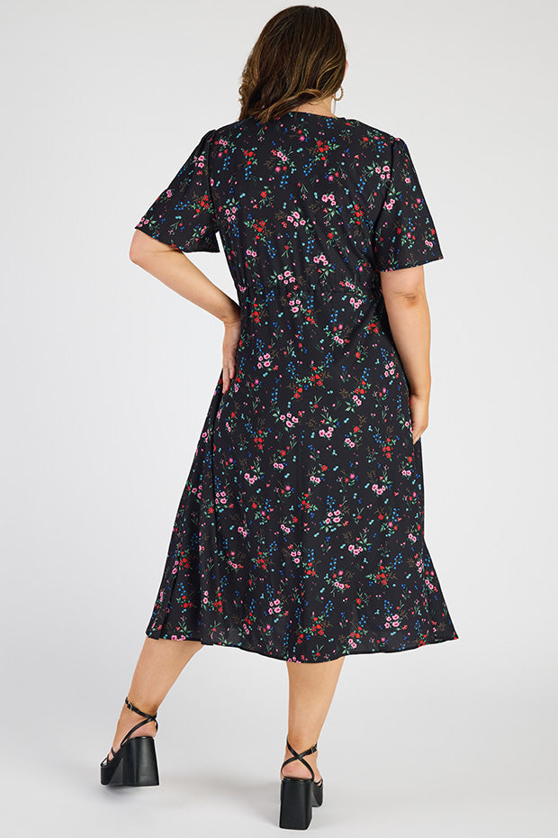 Marley Red Posies Dress – Red Posies midi dress