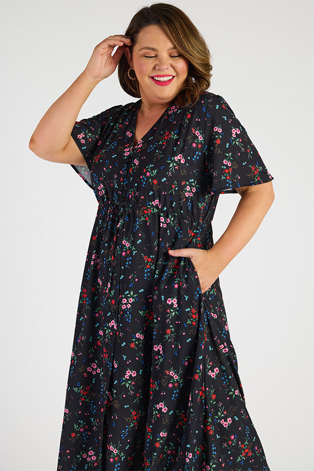 Marley Red Posies Dress – Red Posies midi dress